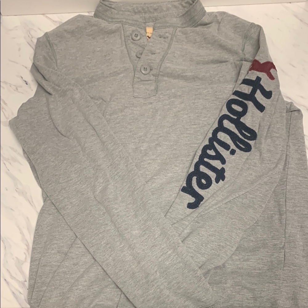 Hollister Gray Kids Long Sleeve Shirt